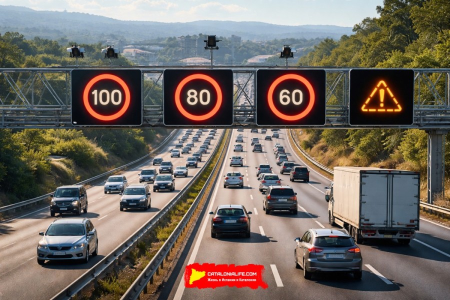 AP-7 в Каталонии готовится к запуску первого в Испании динамического ограничения скорости с искусственным интеллектом