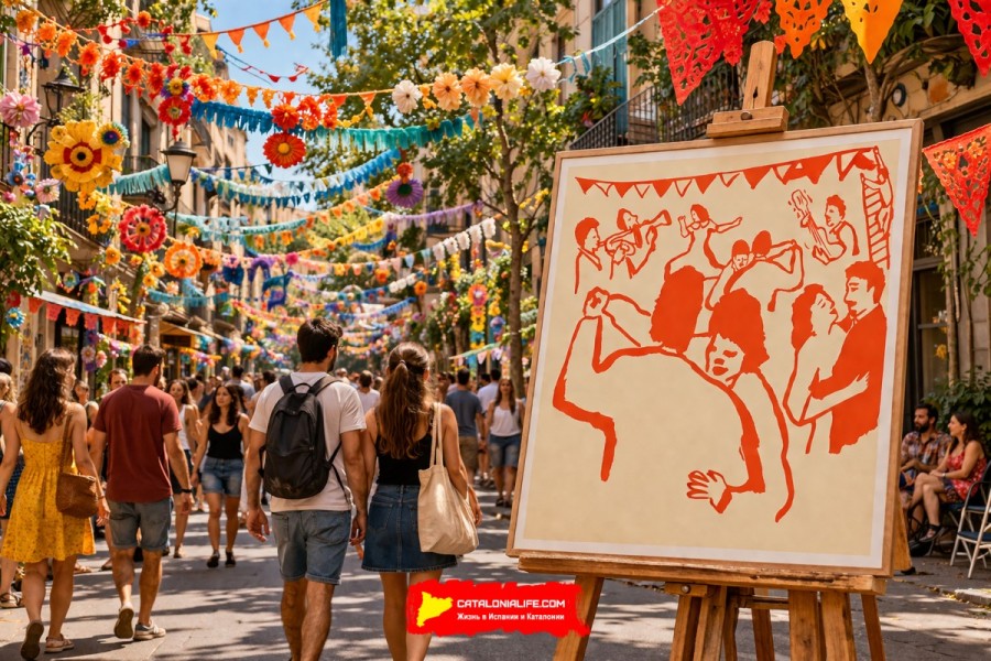 Праздник Грасии 2026 в Барселоне уже обрёл своё лицо: представлен официальный плакат Festa Major de Gràcia 2026