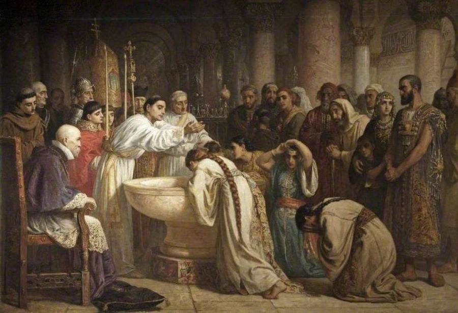Темные времена католицизма. История инквизиции в Испании. Эдвин Лонг — Мавританские новообращённые архиепископом Хименесом (1873)